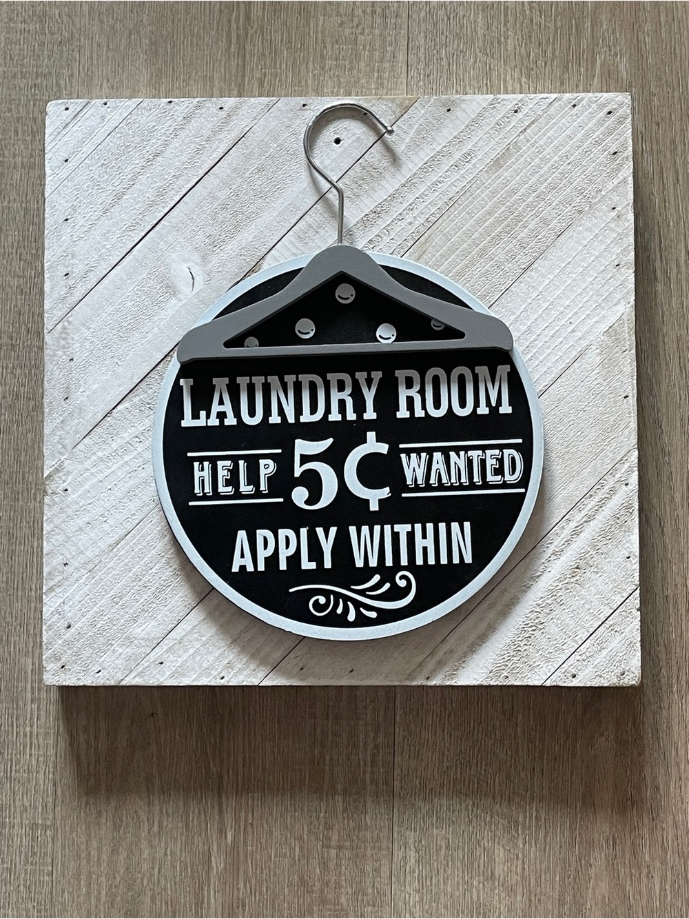Rustic Wooden Laundry Room Wall Sign (12" x 12")